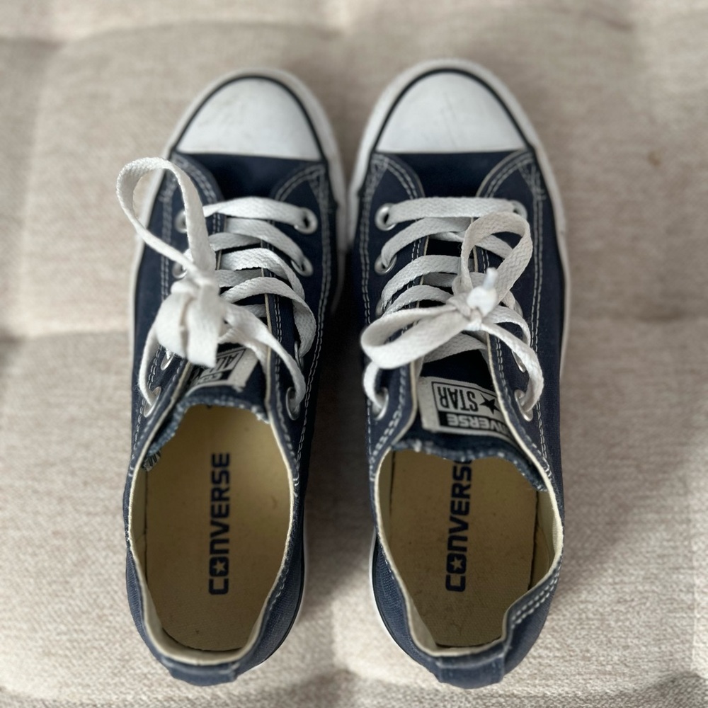Converse Navy Blue and White Sneakers